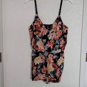 Medium Forever 21 black floral romper